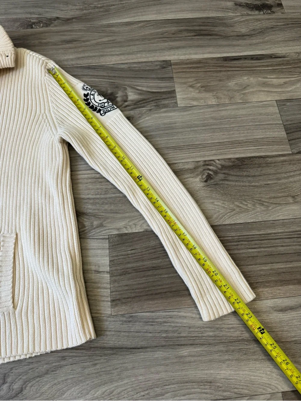 Vintage Lauren Ralph Lauren Ribbed Knit Cardigan Sweater Crest